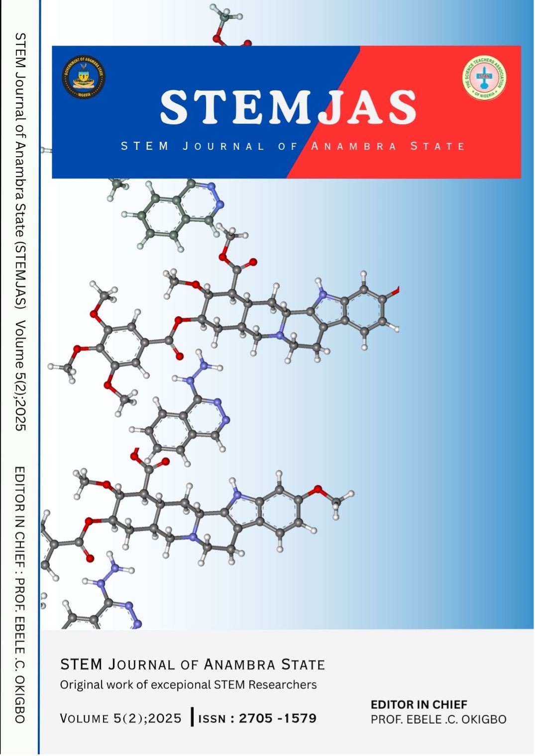 					View Vol. 5 No. 2 (2025): STEM JOURNAL OF ANAMBRA STATE
				